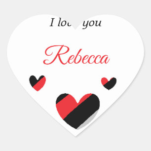 I love you colourful hearts white heart sticker