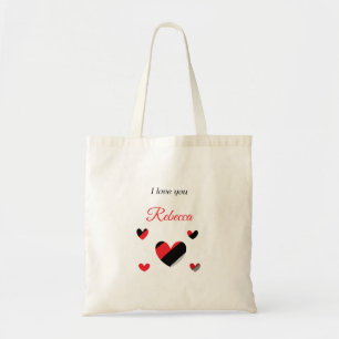 I love you colourful hearts white tote bag