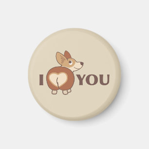 I Love You Corgi Magnet