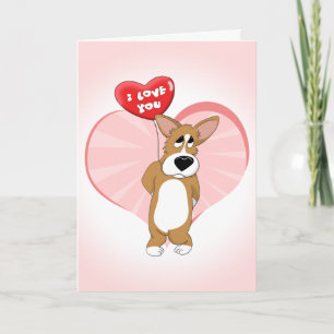 I Love You Corgi Valentine's Day Card