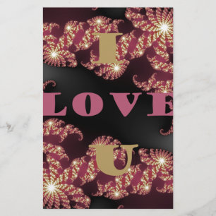 I Love You Cosmic Constellation Pattern Art Design Stationery