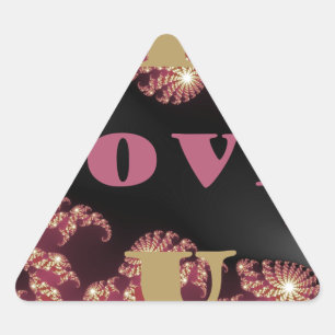 I Love You Cosmic Constellation Pattern Art Design Triangle Sticker