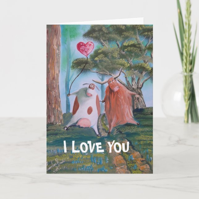 I Love You ! cows Card (Front)