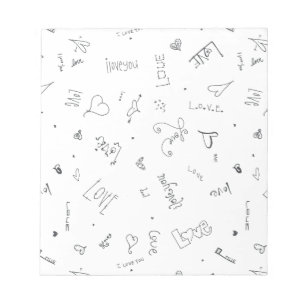 i love you custom doodles notepad