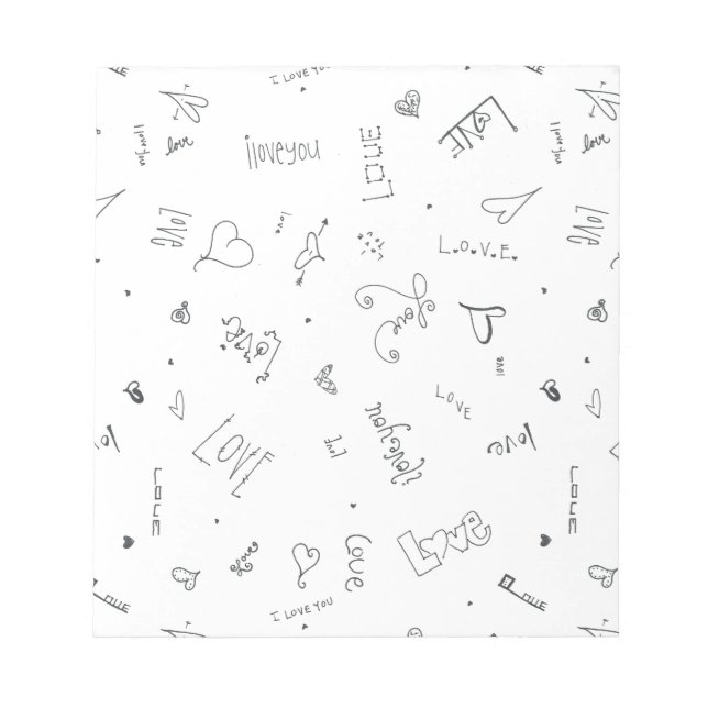i love you custom doodles notepad (Front)