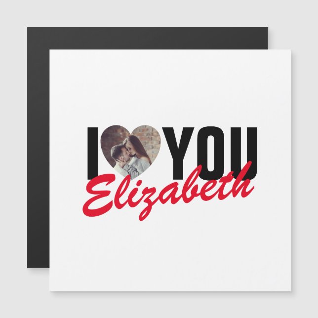 I Love You Custom Photo Heart and Name (Front/Back)
