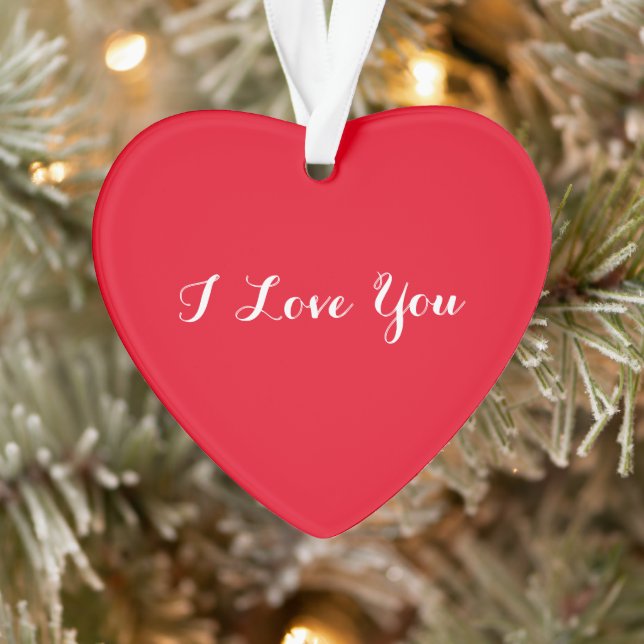 I Love You Custom Valentines Day Heart Ornament (Tree)