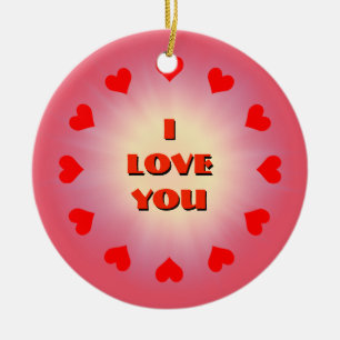 I love you (customisable) ceramic ornament