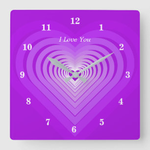 I Love You - Customizable - Romantic Square Wall Clock