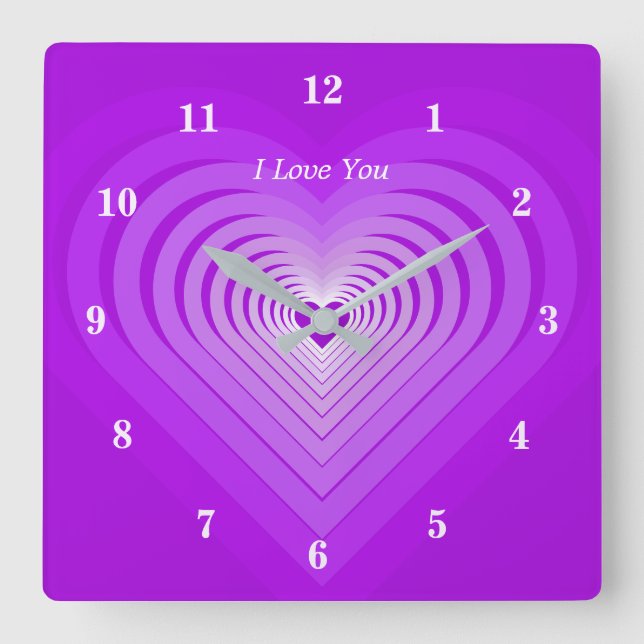 I Love You - Customizable - Romantic Square Wall Clock (Front)
