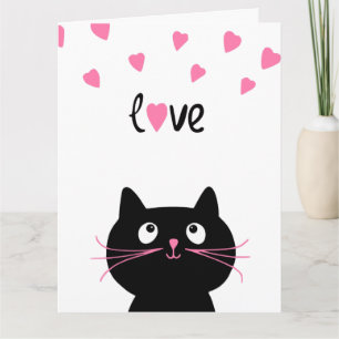 I LOVE YOU, CUTE BLACK CAT CARD