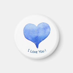 I Love You Cute Blue Heart Valentine       Magnet