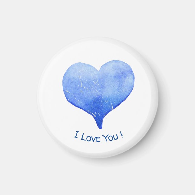 I Love You Cute Blue Heart Valentine       Magnet (Front)