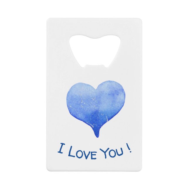 I Love You Cute Blue Heart Valentine's Day   (Front)