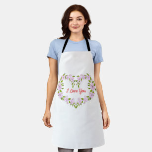 I love  you  Cute flowers Apron