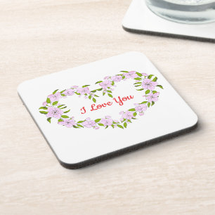 I love you Cute flowers Coaster