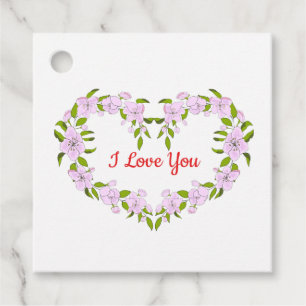 I love  you  Cute flowers Favour Tags