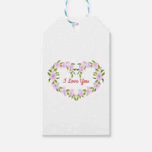I love  you  Cute flowers Gift Tags