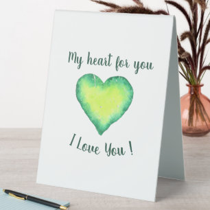I Love You Cute Green and Blue Valentine's Day