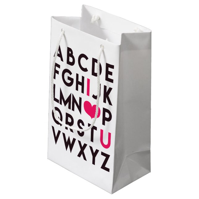 I LOVE YOU - Cute, Romantic Alphabet Gift Bags (Back Angled)