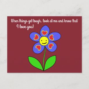 I love you Cute Smiling Flower Print Postcard