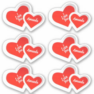 “I Love You” Cute Valentine Hearts .. Personalised