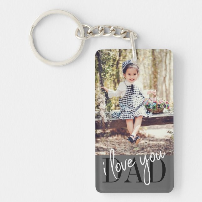 I Love You Dad Custom Photo Key Ring (Front)