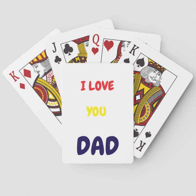 I Love you dad Elegant and Modern  Playing Cards (Back)