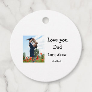 I love you dad father's day elegant add photo text favour tags