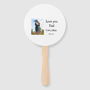 I love you dad father's day elegant add photo text hand fan