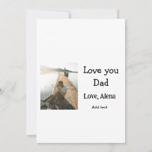 I love you dad father's day elegant add photo text invitation