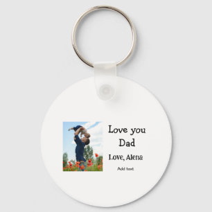 I love you dad father's day elegant add photo text key ring