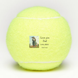 I love you dad father's day elegant add photo text tennis balls
