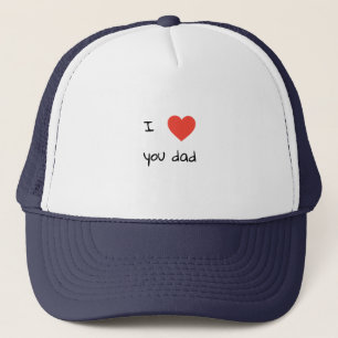 I love You Dad Father's Day Red Heart Minimalist Trucker Hat