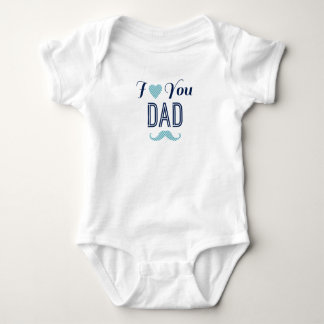 I Love You Dad Moustache Cute Adorable Son Baby Bodysuit