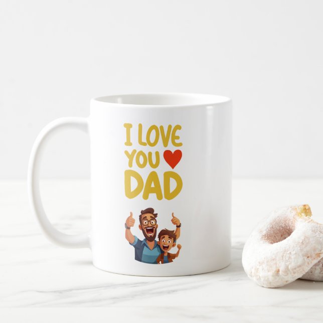 I Love You, Dad & Mum Coffee Mug (With Donut)