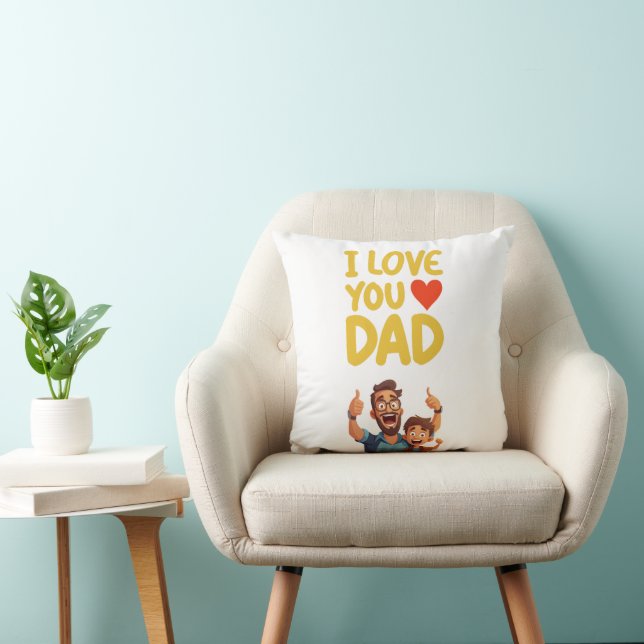 I Love You, Dad & Mum Cushion (Chair)