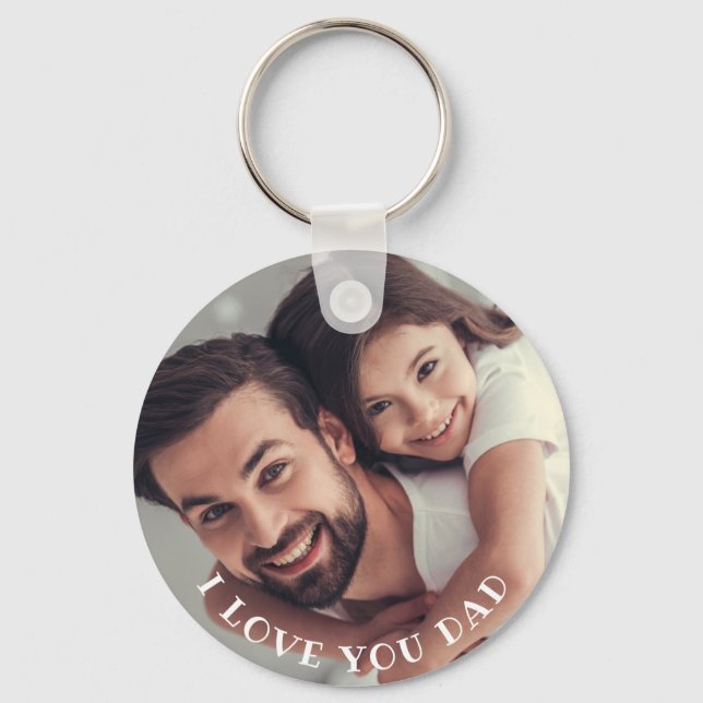 I Love you Dad, Personalised Photo  Key Ring (Front)