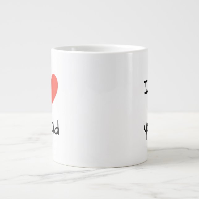 I Love You Dad Red Heart Large Coffee Mug (Front)