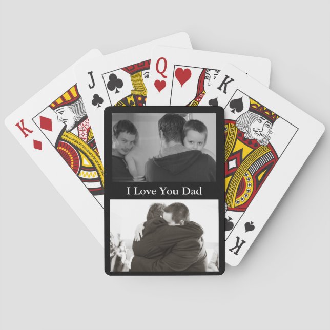 I Love You Dad w/Personalised Text & Photo Playing Cards (Back)