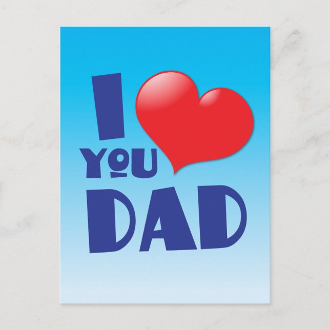 I love you DAD! with heart Postcard (Front)