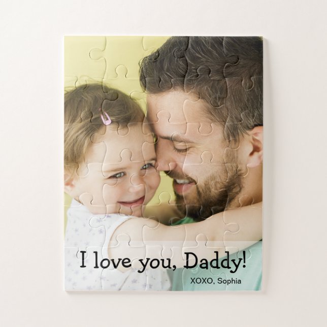 I love you Daddy! Customisable photo Jigsaw Puzzle (Vertical)