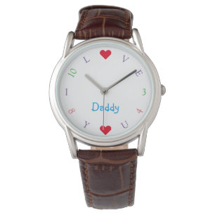 I Love You Daddy Dad Custom Fathers Day Mens Watch