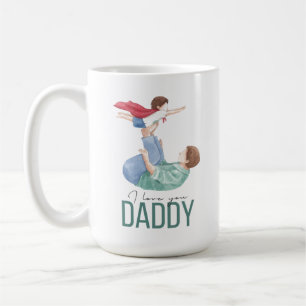 I Love You Daddy Superhero Father and Child Coffee Mug