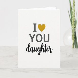 I Love You Daughter Minimalist Card