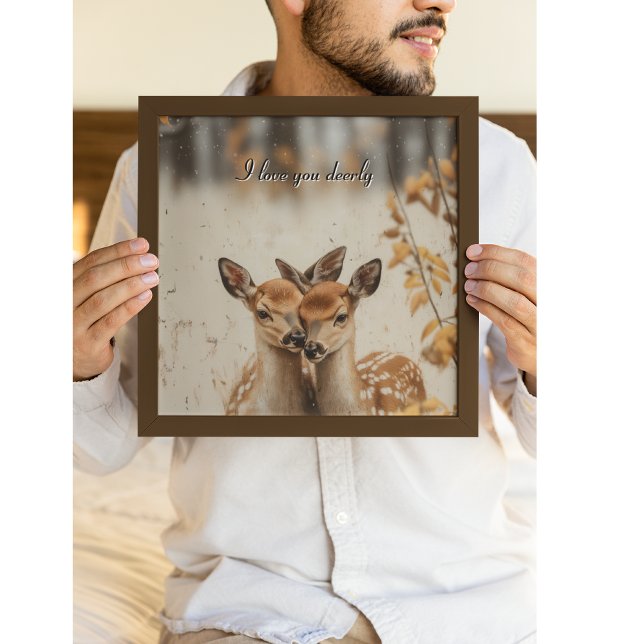 I Love You Deerly Twin Fawns Forest Mural Poster (Creator Uploaded)