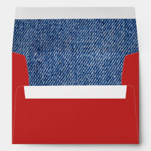 I Love You. Denim Pattern Valentine's Day Envelopes
