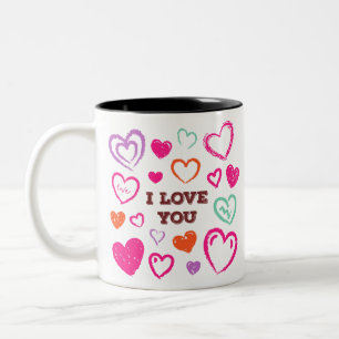 I LOVE YOU DESIGN. Two-Tone COFFEE MUG