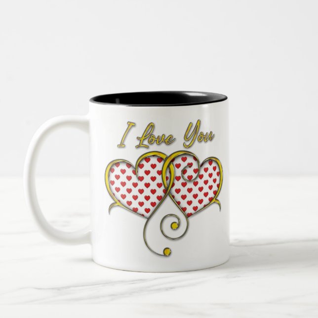 I love You Design Two-Tone Coffee Mug (Left)