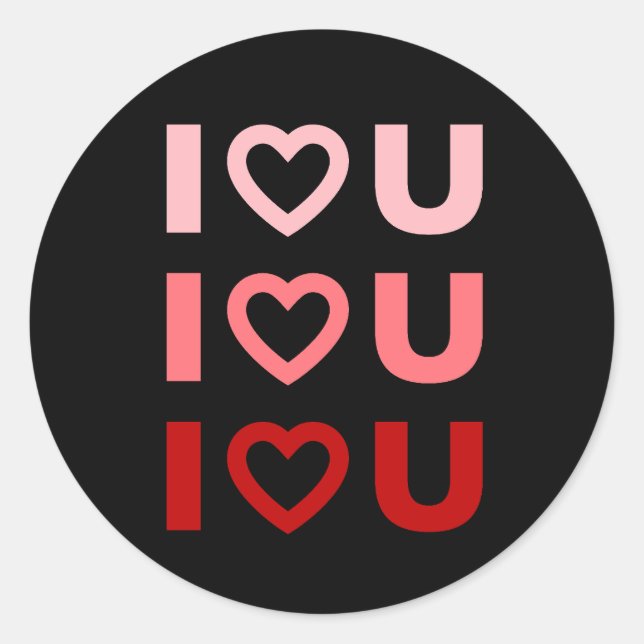 I Love You Designs Classic Round Sticker (Front)